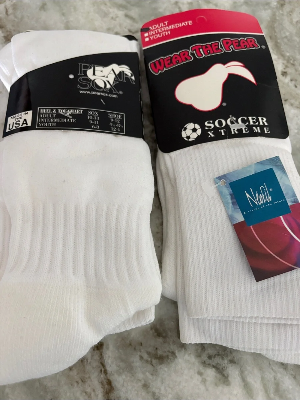White Adult Soccer Socks - Breathable Athletic Performance - 2 pairs